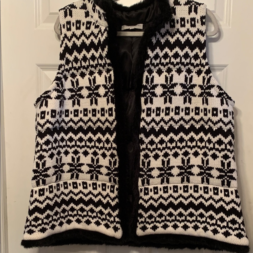 Talbots Black and White Women's Vest